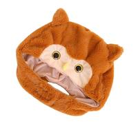 PRETYZOOM Plush Owl Headgear Soft Cozy Party Costume Hat for Halloween Carnival Cosplay Performance PP Cotton Material Creative Cartoon Design Comfortable Fit for Adults