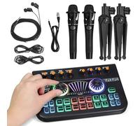 PRETYZOOM Podcast Equipment Kit Studio Microphone Bundle for Recording Setup Includes Sound Board and Microphone for Live Streaming Gaming