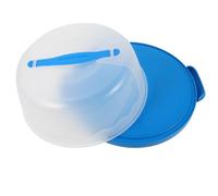 PRETYZOOM Portable Blue round Cake Carrier Box 6-8 Inch with Protective Barrier and Anti-movement Design, Handheld Dessert Storage Container for Safe Transport