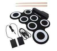 PRETYZOOM Portable Electric Drum Kit with Silicone Roll-up Pads and USB Charging for Practicing or Friends Gathering, Real Drumming Experience with Professional Demonstration Songs,