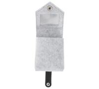 PRETYZOOM Portable Felt Lipstick Storage Pouch with Mirror Smooth Surface Makeup Bag for Outdoor Use Compact Gray Mini Organizer for Travel and Daily Touch-ups