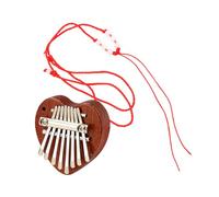 PRETYZOOM Portable Heart-shaped Kalimba Wooden Thumb Piano for Beginners Adults Compact Lightweight Finger Piano Music Instrument with Metal Keys Unique Design for Easy Playing and