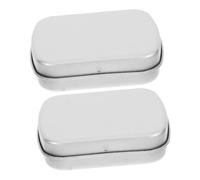 PRETYZOOM Portable Mini Watercolor Palette Tin Box 2pcs Silver Small Divided Craft Storage Case with Lid for Travel Outdoor Painting Artists and Hobbyists