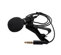 PRETYZOOM Portable Omnidirectional Clip-on Lavalier Condenser Microphone with 3.5mm Plug, Highly Sound-reduced Lapel Mic for Online Teaching and Video Production, Black Tpe Material, 150cm