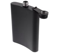 PRETYZOOM Portable Stainless Steel Hip Flask 8oz Compact Black Liquor Flask for Outdoor Travel Use and Camping