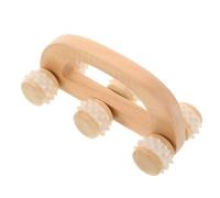 PRETYZOOM Portable Wooden Hand Roller Massager for Office Workers, Creative Massaging Device with Six Wheels, for Relaxation and Stress Relief at Home or Work