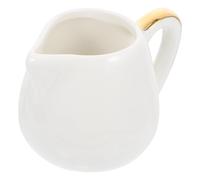 PRETYZOOM Pouring Milk Cup Ceramic Milk Kettle White with Handle Multi-Purpose for Cafe Catering