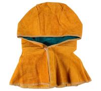 PRETYZOOM Protective Khaki Leather Shawl Cap for Welders, Portable and Sturdy Welding Accessories Neck Cover, for Welding Safety and Comfort