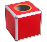 PRETYZOOM Raffle Box Ballot Donation Storage Bin Aluminium Alloy with Slot for Notes and Tickets at Parties 25Cm