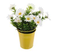 PRETYZOOM Realistic Artificial Daisy Potted Plant Small Faux Flower Desktop Decoration for Home Wedding Photography Prop Lifelike Bonsai with Natural Detailing No Maintenance Warm Ambiance