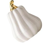PRETYZOOM Realistic White Ceramic Pumpkin Figurine Table Ornament for Halloween and Home Decoration, Easy to Clean Pumpkin Ornament for Autumn Seasonal Display