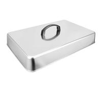 PRETYZOOM Rectangular Griddle Dome Cover Stainless Steel Basting Lid for Bbq Steak and Cheese, Steam Cooking Cover for Flat Top Grill Accessories