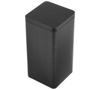 PRETYZOOM Rectangular Metal Tea Tin Canister with Lid, 16.7cm Tall Deep Space Gray Tinplate Storage Box for Loose Leaf Tea, Airtight Kitchen Storage Jar Suitable for Pantry and Countertop