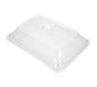 PRETYZOOM Rectangular Plastic Serving Tray Bread Basket 35x25x15cm with Lid Spacious Design Minimalist Stylish Food Serving Basket for Kitchen Storage