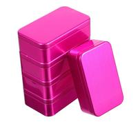 PRETYZOOM Rectangular Tinplate Storage Boxes Versatile Use 5pcs Brushed Finish with Flip Top Design Sl nd Polished Look Decorative Vintage Storage for Home and Office