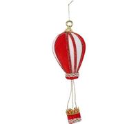 PRETYZOOM Red and White Foam Hot Air Balloon Christmas Ornament Lightweight Hanging Bauble for Fireplace Holiday Decor Indoor Xmas Tree Decoration Whimsical Party Accent