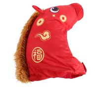 PRETYZOOM Red Plush Horse Hat for 2026 Year of The Horse Warm Pp Cotton Material with Eye-catching Design, for Chinese New Year Party, Farm Theme Carnival, and Cosplay Events