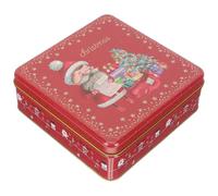 PRETYZOOM Red Tinplate Cookie Box for Christmas Festive Candy and Biscuit Storage, Compact Xmas Style Gift Packaging Box with Impressive Design for Holiday Atmosphere