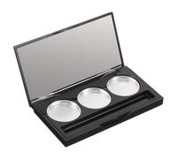 PRETYZOOM Refillable 3-Compartment Eyeshadow Palette with Brush Slots Magnetic Empty Makeup Storage Case Portable Blush and Cosmetic Pans Organizer for Travel and DIY Makeup