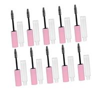 PRETYZOOM Refillable Lip Gloss Bottles and Empty Mascara Tubes 15pcs 10ml Pink Plastic Diy Eyelash Eyeliner Container Set for Makeup Artists and Beauty Enthusiasts