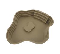 PRETYZOOM Reptile Bathing Pool with Ramp, Large Brown-Green Deep Basin Plastic Turtle Tub for Tortoises and Lizards, 1Pcs Terrarium Soaking Bowl for Pet Habitat
