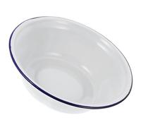 PRETYZOOM Retro 16cm White Enamelware Bowl Thickened Deep Soup Basin with Rolled Rim, Kitchen Vegetable and Fruit Mixing Bowl for Household Use