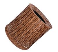 PRETYZOOM Retro Woven Trash Can Wastebasket 12l PP PE Iron Faux Rattan Design Resistant to Damage Easy to Clean for Home Bedroom Office Paper Waste Bin