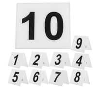 PRETYZOOM Reusable Acrylic Number Markers with Double Side Printed V Shaped Design 10pcs Compact Table Number Signs for Restaurant Tables Suitable for Play Game and Daily Life