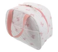 PRETYZOOM Reusable Insulated Lunch Tote Quilted Bow Tote Bag Large Capacity Cotton with Thick Aluminum Lining Prevents Condensation Maintains Food Temperature for Adults Women Holidays