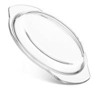 PRETYZOOM Reusable Microwave Splatter Cover Glass Microwave Lid Cover for Food Splashproof Plate for Microwaves Food Covers for Bacon Burgers Breads Grilled Sandwiches 8.11 X 7.01 X 0.87 in