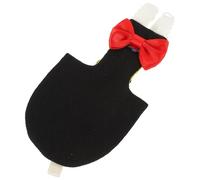 PRETYZOOM Reusable Parrot Diapers Flight Suit with Bow Decoration, Breathable Cotton Fabric Bird Diaper Clothes for Pet Birds and Parakeets, Easy to Clean and Stylish Black Nappy