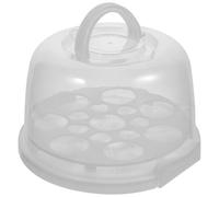 PRETYZOOM Reusable White Cake Storage Box with Lid, Circular Dome Shape Made of Sturdy Pp Material, Keeps Cakes and Cupcakes Intact during Transportation, for Birthday Parties and Food