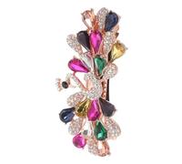 PRETYZOOM Rhinestone Hair Clip Sparkly Peacock Claw Clip for Women Updos Wedding Guest Hair Accessories Retro Design