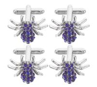 PRETYZOOM Rhinestone Spider Cufflinks French Cuff Links for Men 2 Pairs with Sturdy Grip and Easy Daily Replacement, Novelty Animal Themed Suitable for Wedding and Social Events
