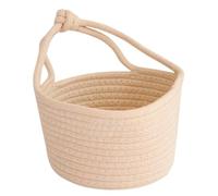 PRETYZOOM Rope Hanging Basket - Small Round Hanging Baskets Storage for Key, Sunglasses, Wallet On Door - Modern Woven Planter Wall Decor for Plant Flower