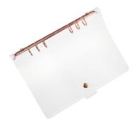 PRETYZOOM Rose Gold A6 PVC 6-Ring Binder Notebook Cover, Journal Book Protector for Travel and School, Refillable Notepad Shell with Sturdy Protective Case