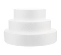PRETYZOOM Round Foam Cake Dummies: 3 Tiers Tall Fake Wedding Cake Styrofoa- Model Modeling for Display Halloween Christmas Decor 15CM 20CM 25cm