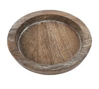PRETYZOOM Round Wooden Candle Tray 8.07In Simple Solid Pallet for Home Table Decor Holiday Party Organizer