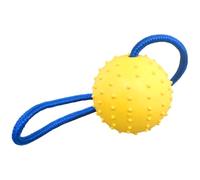 PRETYZOOM Rubber Dog Chew Toy Ball on Rope for Pets, Sturdy Bite Resistant Training Toy with Textured Surface, for Interactive Play and Teeth Cleaning