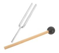 PRETYZOOM Rubber Mallet Hammer and Stainless Steel Tuning Fork Set, Practical Music Instrument Tuning Tool for Home Use and Yoga Sound Therapy, Instrument Supply Accessory