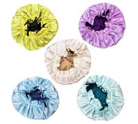 PRETYZOOM Satin Sleeping Cap Elastic Rim Hair Protection Bonnet for Home Travel Breathable Lightweight Cowl Hat Suitable for Boys Safe Beige