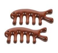 PRETYZOOM Scalp Massager Comb with Sturdy and Smooth Finish 2pcs Wide Tooth Sandalwood Natural Wooden Hair Guasha Tool for Scalp Therapy and Meridian Massage for Home and Travel