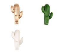 PRETYZOOM Self-Adhesive Resin Hooks with Punch Free Design Cactus Shaped 3pcs Strong Sticky Coat Holder Hooks Practical and Simple Utility Storage Solution Over Door and Office Use