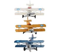 PRETYZOOM Set of 3 Retro Iron Plane Model Vintage Decoration for Home, Office, Cafe or Bar - Miniatures for Amateurs and Collectors