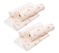 PRETYZOOM Shelf Liners for Kitchen Cabinets, 2 Roll 30cmx5m Rose Flower Printed Non-adhesive Drawer Liner Waterproof Cupboard Covering Undersink Mat Fridge Lining Paper