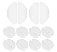 PRETYZOOM Silicone Adhesive Eyeglass Nose Pads with Anti and Easy Cleaning Features White 10 Pairs and D-shaped Soft Cushion Nosepads for Glasses, Suitable for Eyeglasses and Sunglasses