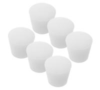 PRETYZOOM Silicone Drain Stoppers with Smooth Surface 6pcs White Conical Shape Prevents Water Escape, Easy Installation for Plant Pots and Water Tables for Gardening Use