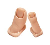 PRETYZOOM Silicone Nail Practice Foot with 2pcs Fake Toenail Fingers Soft Realistic Mannequin for Acrylic Nail Training