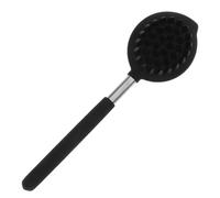 PRETYZOOM Silicone Shower Brush Long Handle Body Scrubber Comfortable Texture Black Dual-Sided Massaging Bath Brush for Back Exfoliating and Cleaning