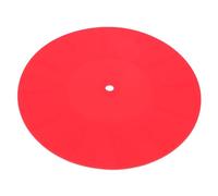 PRETYZOOM Silicone Turntable Platter Mat 170mm Anti-static Shockproof Record Protective Pad for Vinyl Discs, Improving Audio Quality with Sturdy Red Material, for Record Players